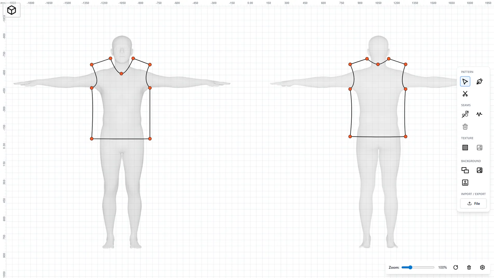 BioDraft — 2D pattern-design editor with live 3D preview